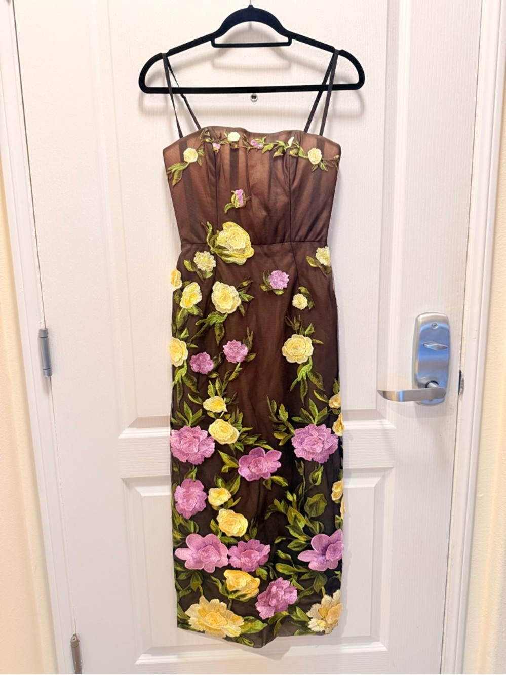Helsi Gemma Sleeveless 3D Floral Midi Dress Size in 	
black/yellow  XS NWT - Picture 5 of 8